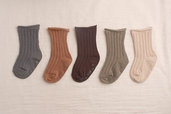 골지 돌돌이 socks - set [5 color]