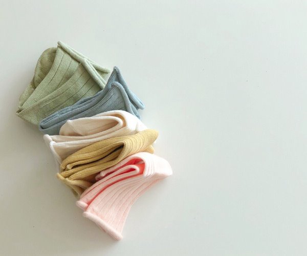 봄 골지 돌돌이 socks - set [5 color]